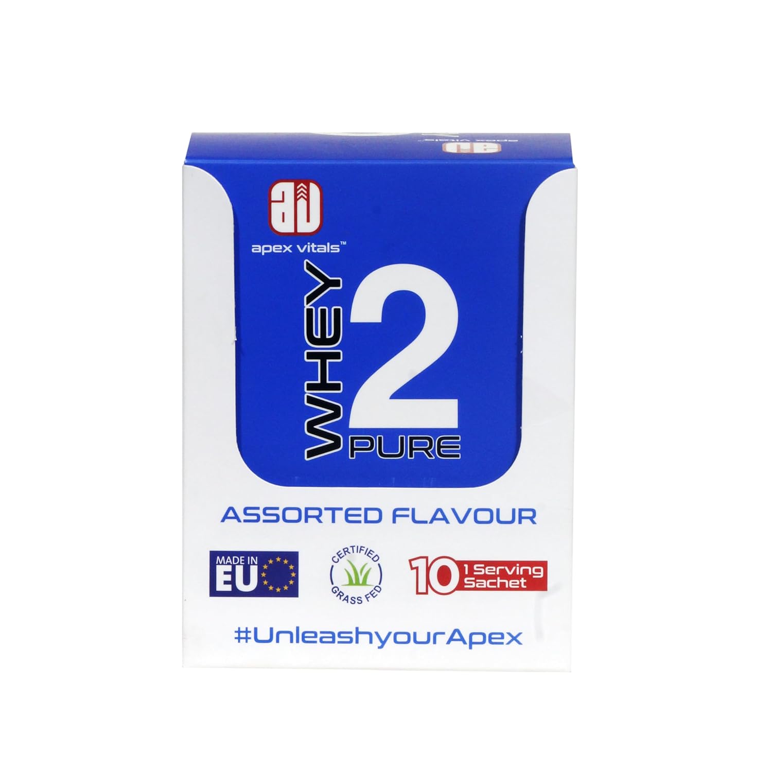 Apex Vitals Whey 2 Pure Isolate – 10 Sachet Pack | Grass-Fed Whey | Isolate & Hydrolyzed Blend | EU Sourced