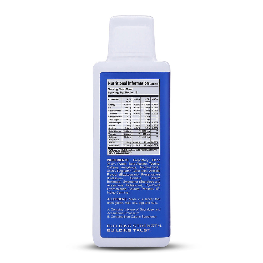 Apex Vitals Alpha 1 Liquid Pre Workout for Men | Pre Sports RTD | Beta Alanine, Taurine, Niacin & Caffeine | Mohai Ignes Mineral Water | FDA, EFSA & FSSAI Certified | 450 ml