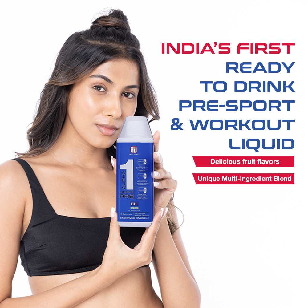 Apex Vitals Alpha 1 Liquid Pre Workout for Men | Pre Sports RTD | Beta Alanine, Taurine, Niacin & Caffeine | Mohai Ignes Mineral Water | FDA, EFSA & FSSAI Certified | 450 ml