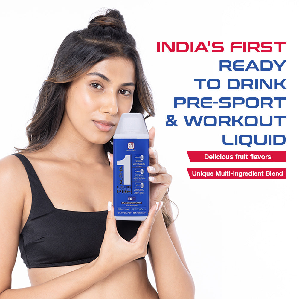 Apex Vitals Alpha 1 Liquid Pre Workout for Men | Pre Sports RTD | Beta Alanine, Taurine, Niacin & Caffeine | Mohai Ignes Mineral Water | FDA, EFSA & FSSAI Certified | 450 ml
